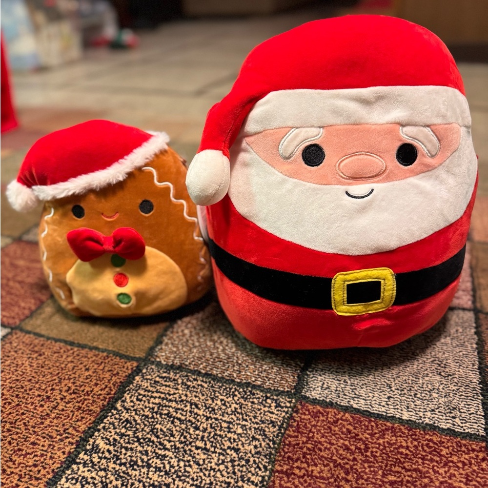 Nick the Santa Claus & Jordan the Gingerbread Squishmallows